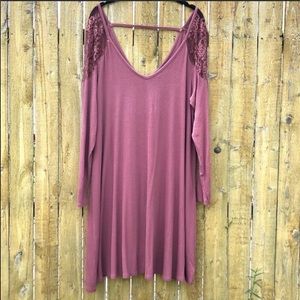 NWOT AE Long Sleeve Lace Detail Swing Dress